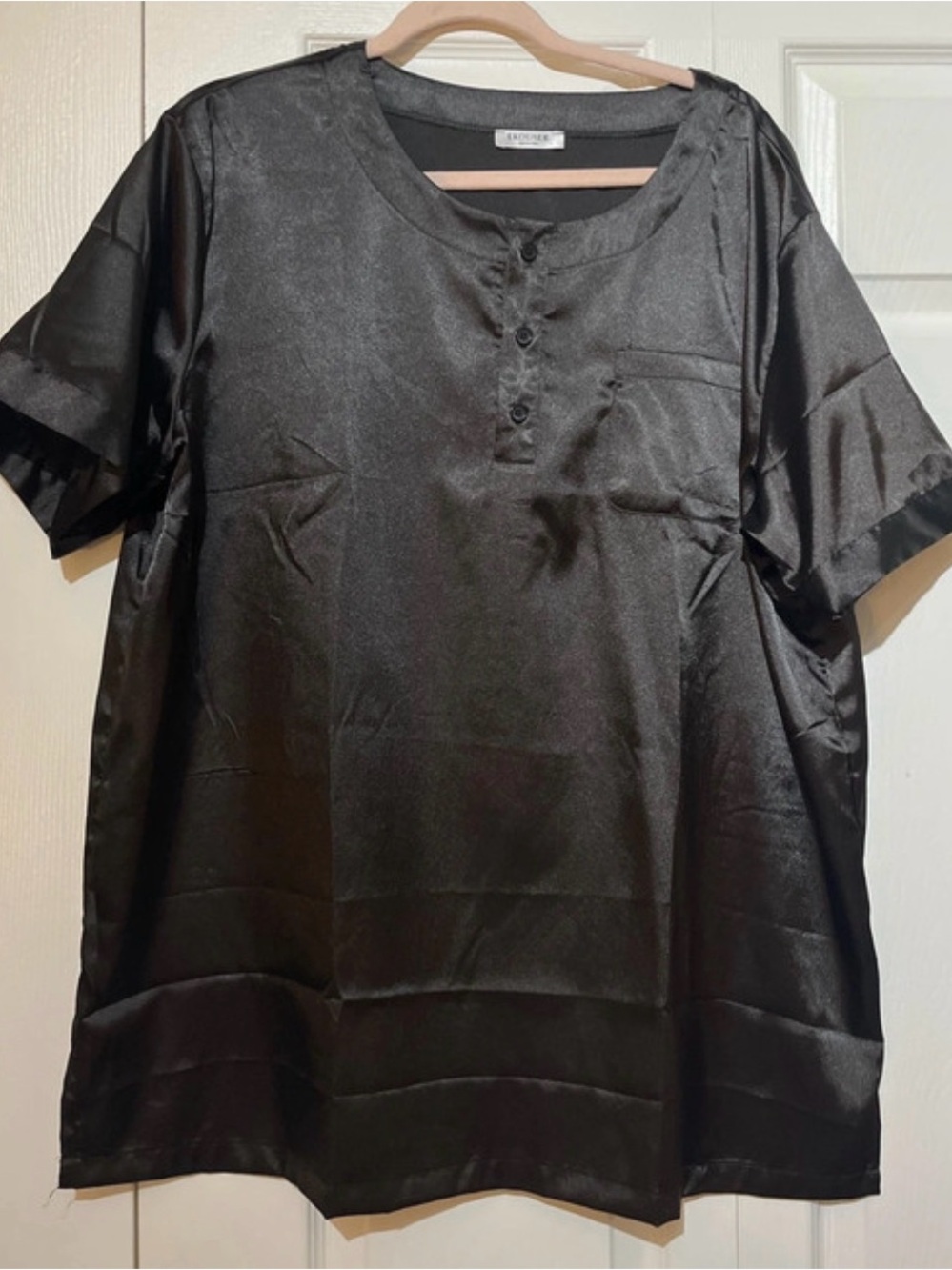 Black satin tunic